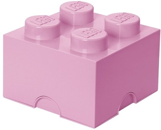Lego opbergbox 25x25cm licht roze