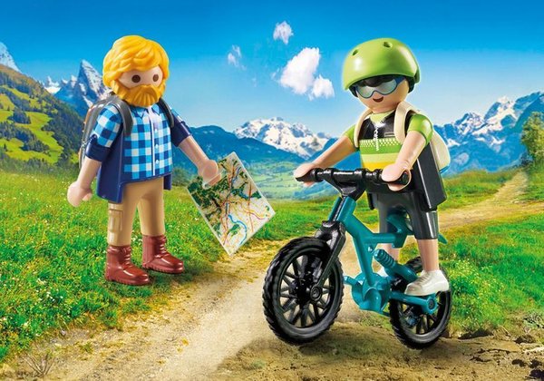 Playmobil Action 9129 Wandelaar en mountainbiker