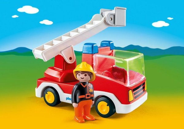 Playmobil 1.2.3 6967 Brandweerwagen met ladder