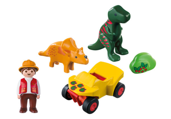 Playmobil 1.2.3 9120 Dino-onderzoeker met quad