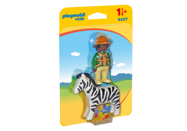 Playmobil 1.2.3 9257 Verzorger met zebra