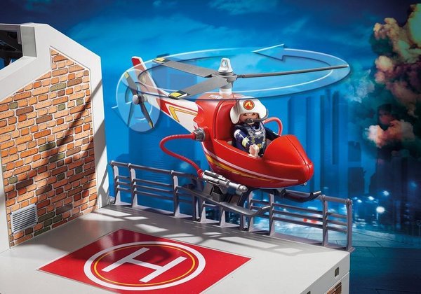 Playmobil City Action 9462 Grote brandweerkazerne met helicopter