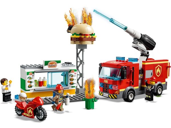 Lego City 60214 Brand bij het hamburgerrestaurant