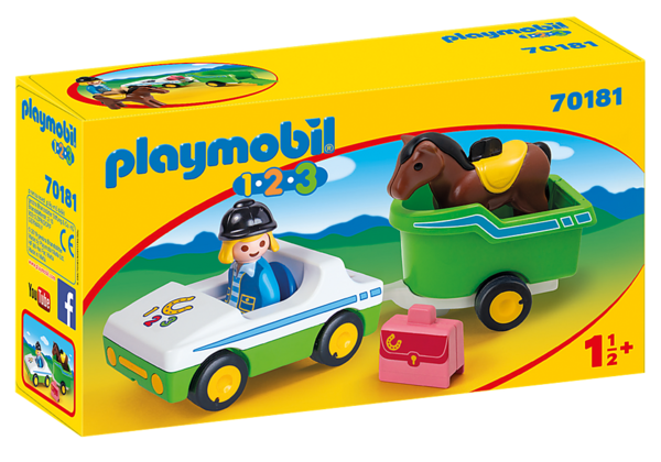 Playmobil 70181 1.2.3 Wagen met paardentrailer