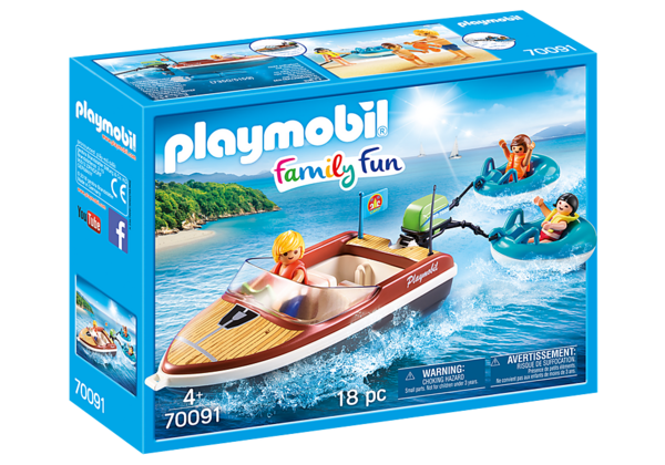 Playmobil 70091 Family Fun Motorboot met funtubes