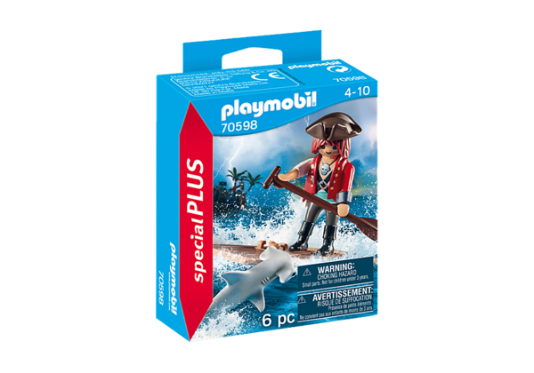 Playmobil Special Plus 70598 Piraat met vlot en Hamerhaai