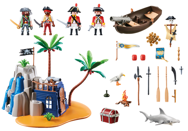 Playmobil Pirates 70556 Pirateneiland met schuilplaats voor schatten