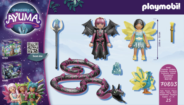 Playmobil Ayuma 70803 Crystal Fairy en Bat Fairy met totemdieren
