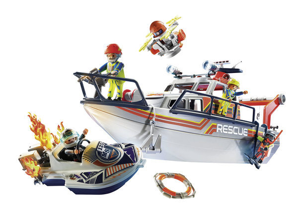 Playmobil City Action 70140 Redding op zee: brandbestrijdingsmissie met reddingscruiser