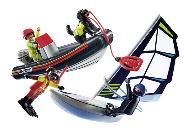 Playmobil City Action 70141 Redding op zee: redding met poolzeiler met rubberen sleepboot