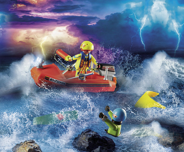 Playmobil City Action 70144 Redding op zee: kitesurfersredding met boot