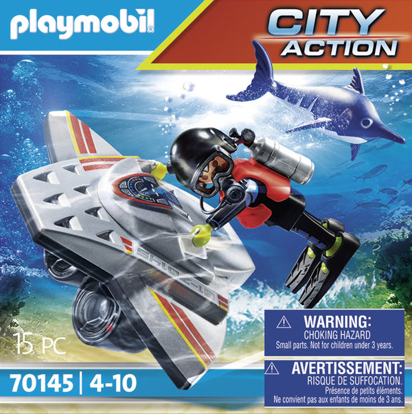 Playmobil City Action 70145 Redding op zee: duikscooter in de reddingsmissie
