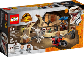 Lego Jurassic World 76945 Atrociraptor dinosaurus motorachtervolging